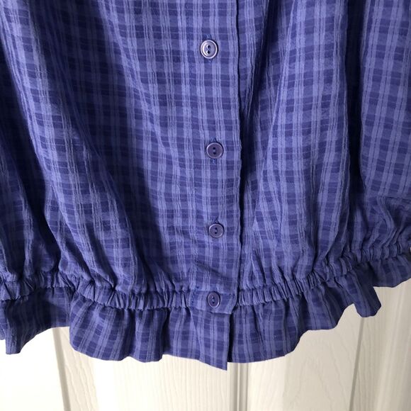 Maeve By Anthropologie Womens Blue Short Sleeve Off Shoulder Blouse Large NWT - Picture 6 of 9